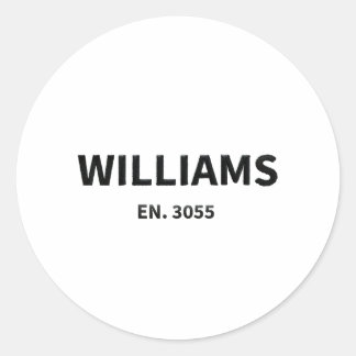 Pegatina Redonda Nombre de la familia Williams - Personalizado "Est