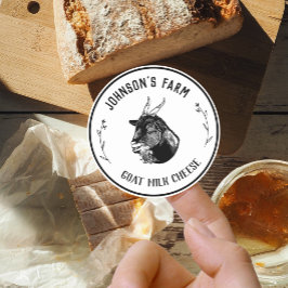 Pegatina Redonda Nombre de la granja | Wreath | Queso de leche de c