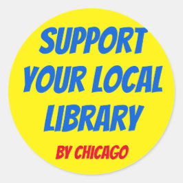 Pegatina Redonda (Nombre de la región) Admite su biblioteca local