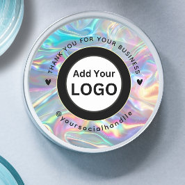 Pegatina Redonda Nombre de logotipo personalizado Social Holográfic