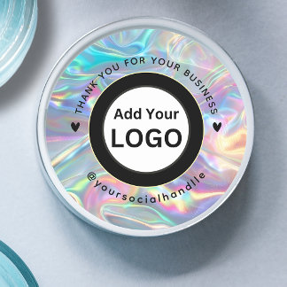 Pegatina Redonda Nombre de logotipo personalizado Social Holográfic