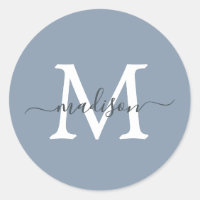 Nombre de monograma de guión personalizado Azul po