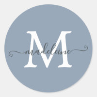 Nombre de monograma de guión personalizado Azul po