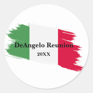 Pegatina Redonda Nombre de pila italiano Personalizado Bandera Colo