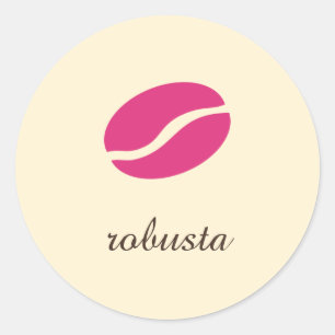 Pegatina Redonda Nombre de plantilla de la variedad de café