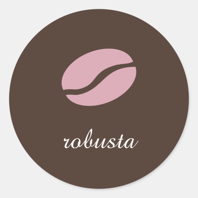 Pegatina Redonda Nombre de plantilla de la variedad de café (Anverso)