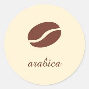 Pegatina Redonda nombre de plantilla la variedad de café