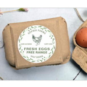 Pegatina Redonda Nombre de Propietario de Granja Personalizado Vint