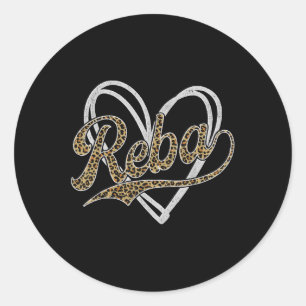 Pegatina Redonda Nombre de Reba Vintage Estilo Retro 70s 80s Primer