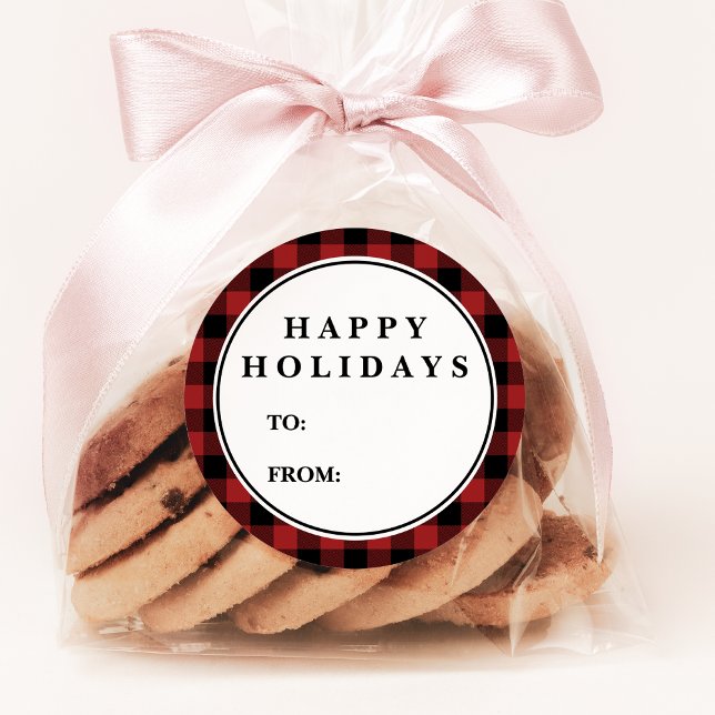 Pegatina Redonda Nombre de regalo de los Navidades del patrón de re (Subido por el creador)