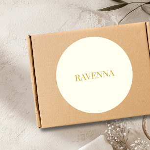 Pegatina Redonda Nombre de Serif personalizado de lujo para regalo