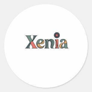 Pegatina Redonda nombre de xenia