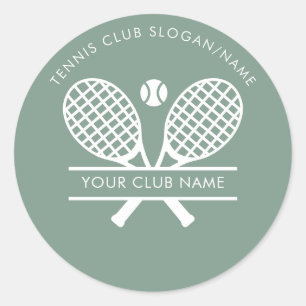 Pegatina Redonda Nombre del club de campo Equipo de tenis Verde Sal