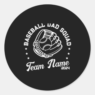 Pegatina Redonda Nombre del equipo de Baseball Dad Squad