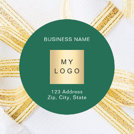 Pegatina Redonda Nombre del logotipo de negocios dirección blanca v