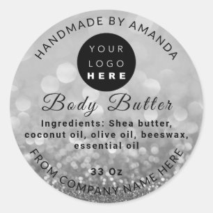 Pegatina Redonda Nombre del logotipo del personalizado BodyButter C