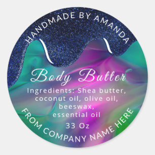 Pegatina Redonda Nombre del logotipo del personalizado Butter Drip