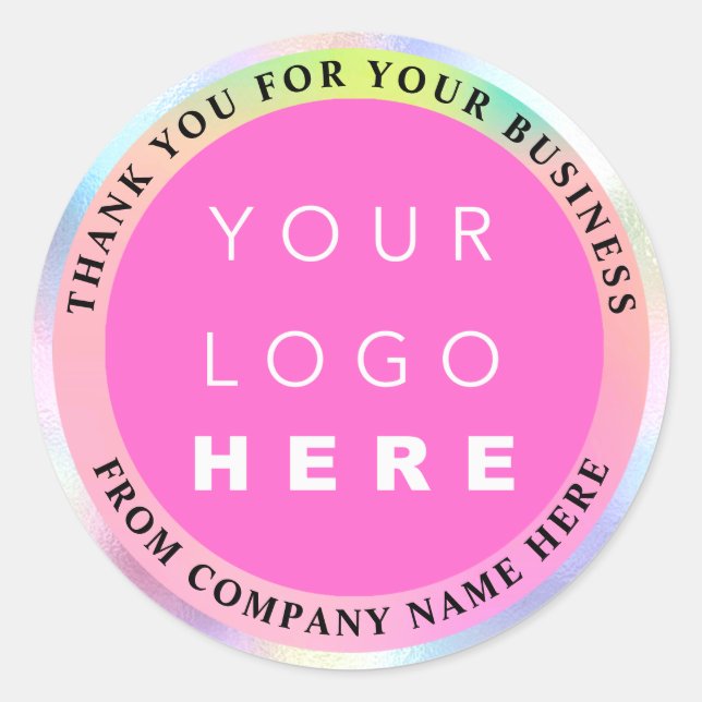 Pegatina Redonda Nombre del logotipo del Personalizado Holograma We (Anverso)