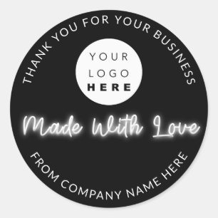 Pegatina Redonda Nombre del logotipo del personalizado Web hecho co