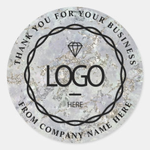 Pegatina Redonda Nombre del logotipo Web Gracias a la empresa Gray 