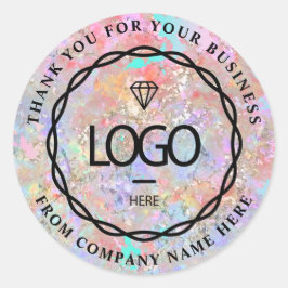 Pegatina Redonda Nombre del logotipo Web Gracias a la empresa Holog