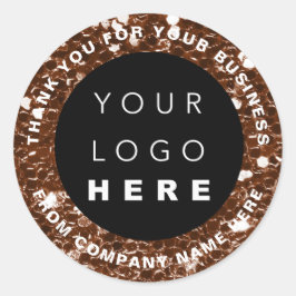 Pegatina Redonda Nombre del logotipo Web Gracias a la tienda Purpur