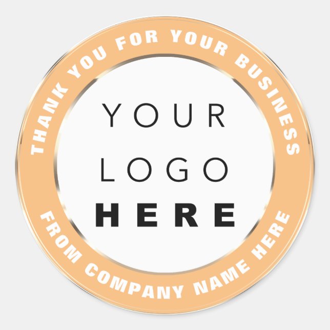 Pegatina Redonda Nombre del logotipo Web Gracias Comprar Faux Gold  (Anverso)