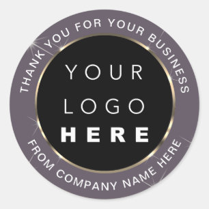 Pegatina Redonda Nombre del logotipo Web Gracias Comprar Oro Gris P