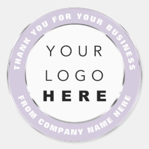 Pegatina Redonda Nombre del logotipo Web Gracias Comprar Silver Vio