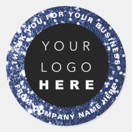 Pegatina Redonda Nombre del logotipo Web Gracias Purpurina de Tiend