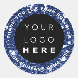 Pegatina Redonda Nombre del logotipo Web Gracias Tienda Purpurina M