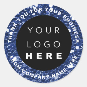 Pegatina Redonda Nombre del logotipo Web Gracias Tienda Purpurina M