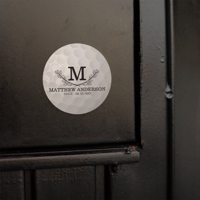 Pegatina Redonda Nombre del patrón de bola de golf personalizado Mo (Subido por el creador)