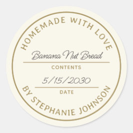 Pegatina Redonda Nombre del producto de banca doméstica Fecha Crema