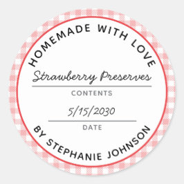 Pegatina Redonda Nombre del producto del envase en el hogar Fecha R