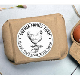 Pegatina Redonda Nombre del propietario de la granja personalizada