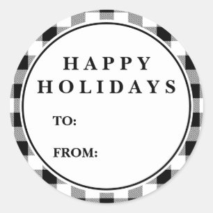 Pegatina Redonda Nombre del regalo del navidad del modelo de la