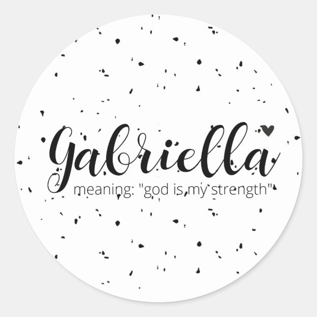 Pegatina Redonda Nombre GABRIELLA significa Chicas negros moderados (Anverso)