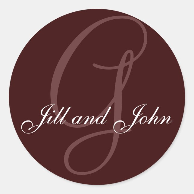 Pegatina Redonda Nombre inicial G más nombre (Anverso)