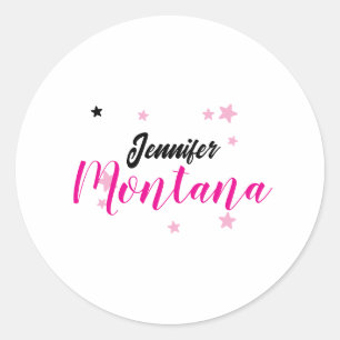 Pegatina Redonda Nombre minimalista moderno elegante profesional