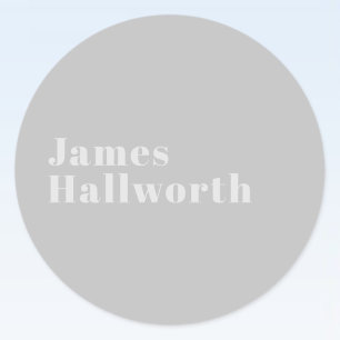 Pegatina Redonda Nombre minimalista retro moderno (u otro texto)