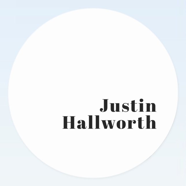 Pegatina Redonda Nombre mínimo retro moderno o plantilla de negocio (Subido por el creador)