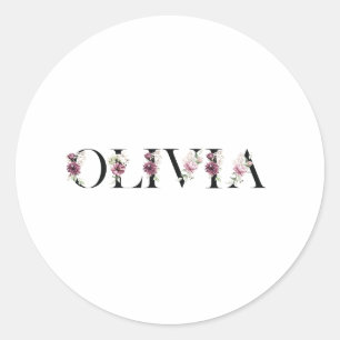 Pegatina Redonda Nombre Olivia