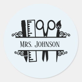 Pegatina Redonda nombre para agregar lindo