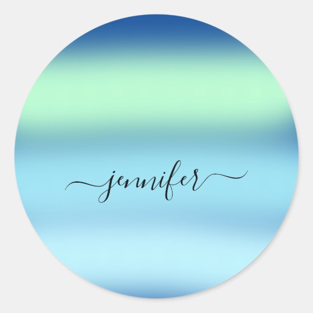 Pegatina Redonda Nombre Pequeñas empresas Gracias Pasteles verdes a (Anverso)