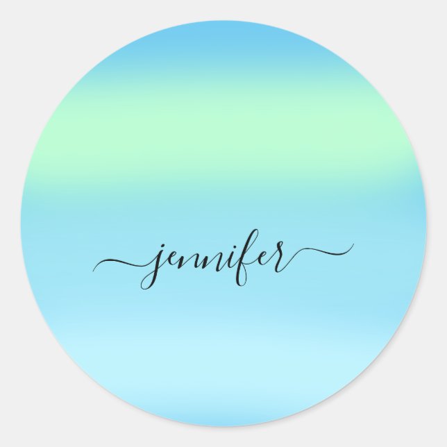 Pegatina Redonda Nombre Pequeñas empresas Gracias Pasteles verdes a (Anverso)