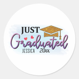 Pegatina Redonda Nombre personal recién graduado 2023