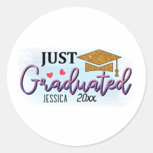 Pegatina Redonda Nombre personal recién graduado 2023