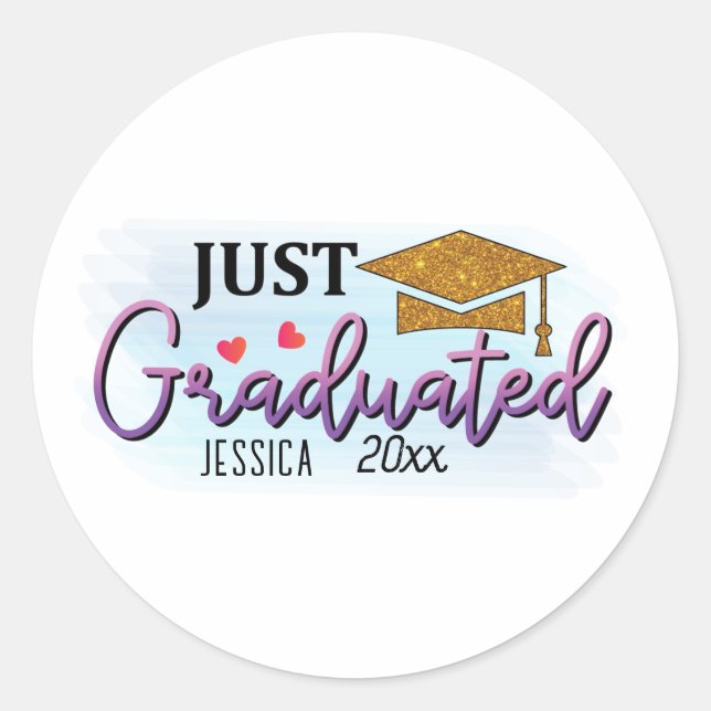 Pegatina Redonda Nombre personal recién graduado 2023 (Anverso)