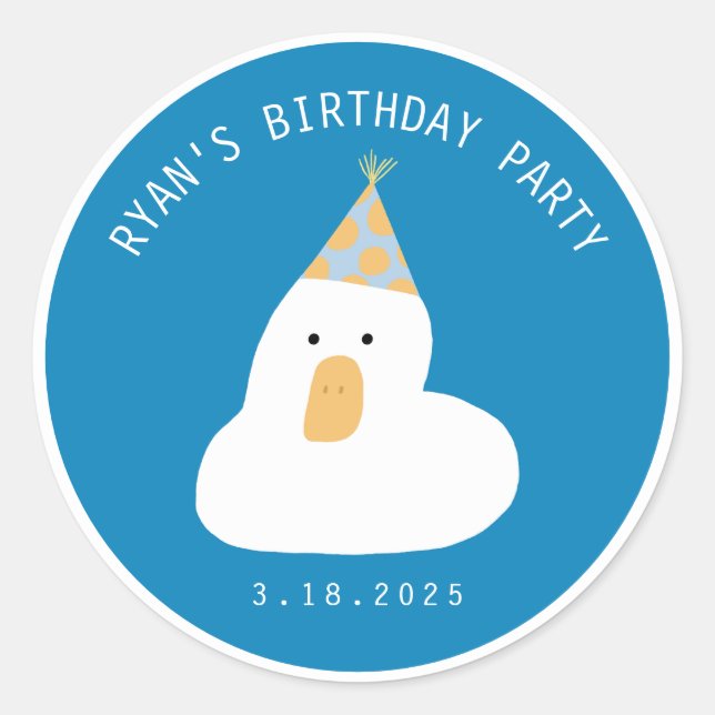 Pegatina Redonda Nombre personalizado de la celebración del Gorra d (Anverso)